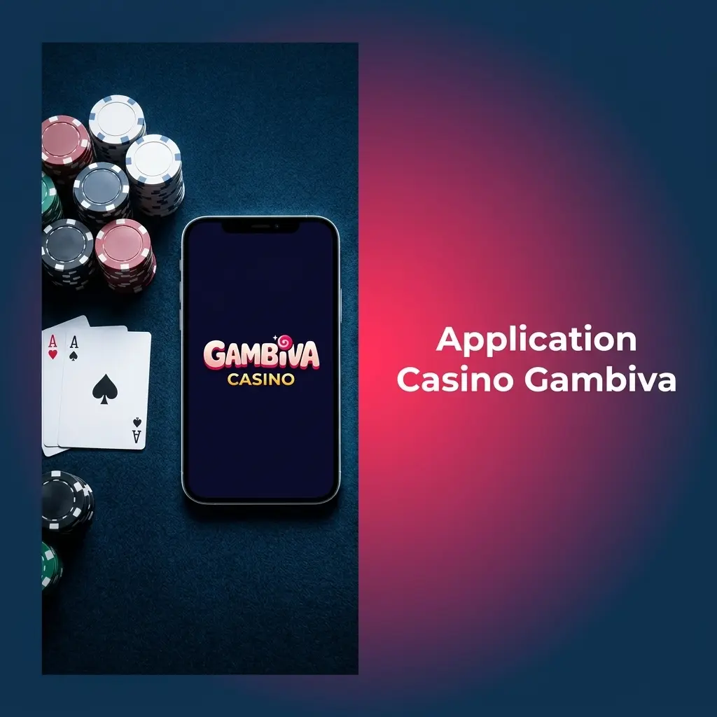 Application mobile Casino Gambiva avec machines à sous et jeux de table en direct accessibles sur smartphone