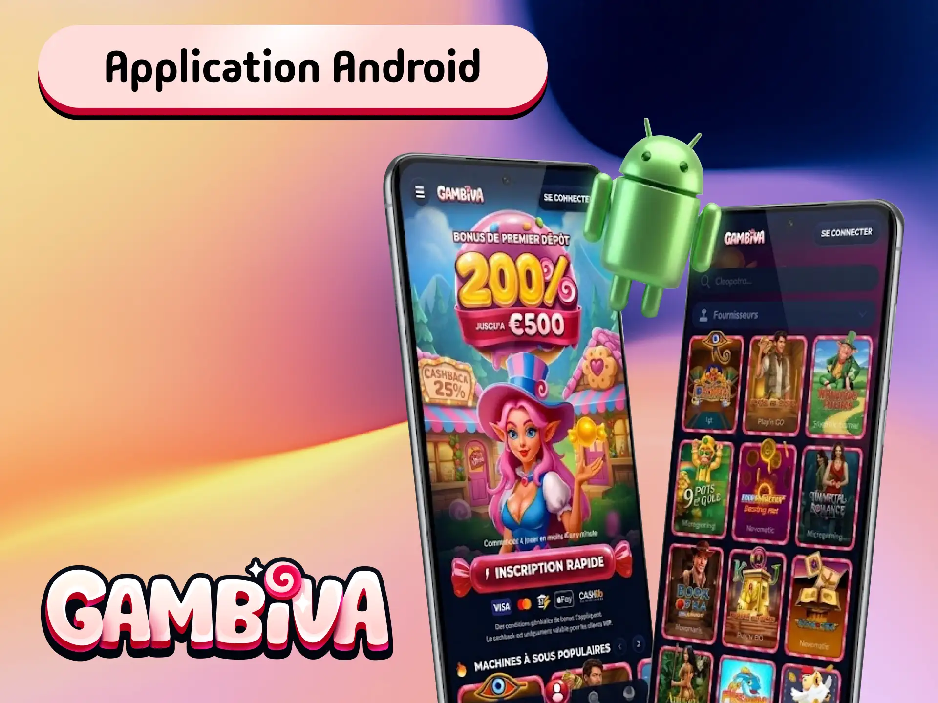 Installez l'application Gambiva pour Android en téléchargeant l'APK depuis le site officiel.