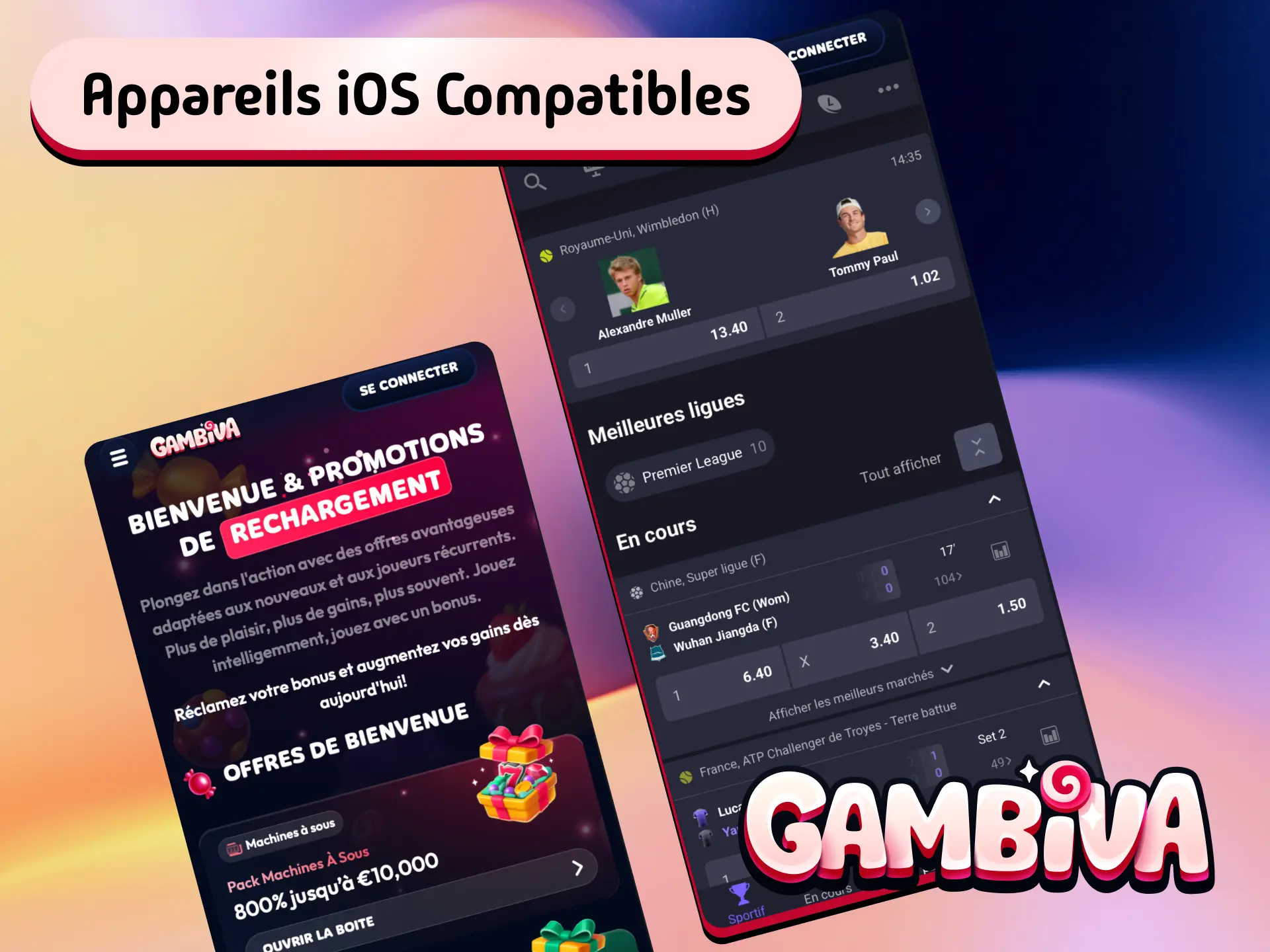 Liste des iPhones et iPad compatibles avec l'application Gambiva pour les utilisateurs français.
