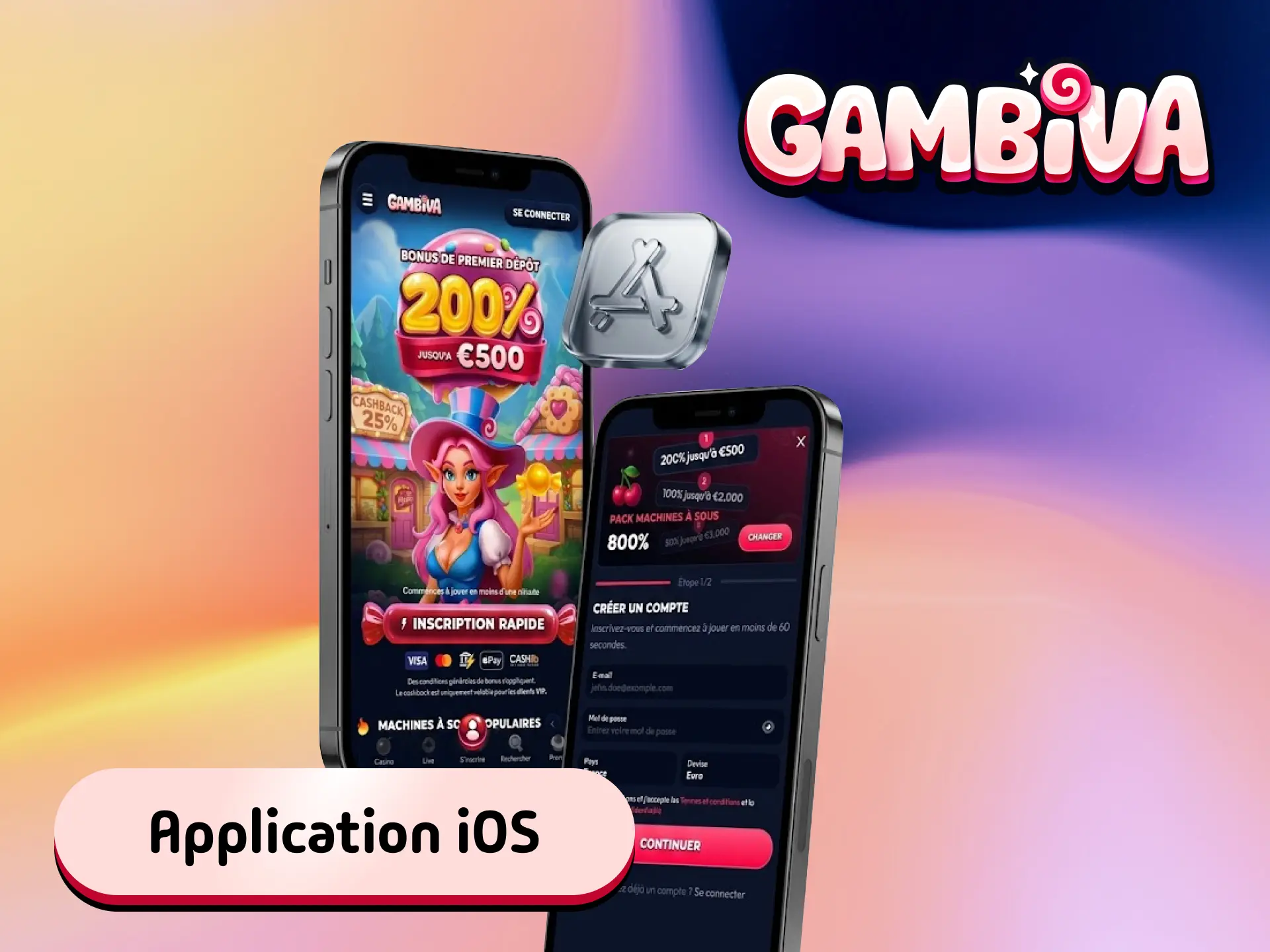Installez l'application Gambiva pour iOS en tant que PWA depuis Safari sur votre iPhone.