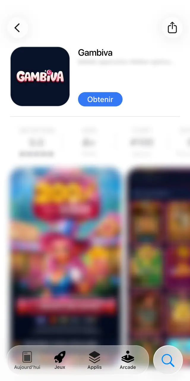 Vous serez redirigé vers la fiche de l'application Gambiva dans l'App Store d'Apple.