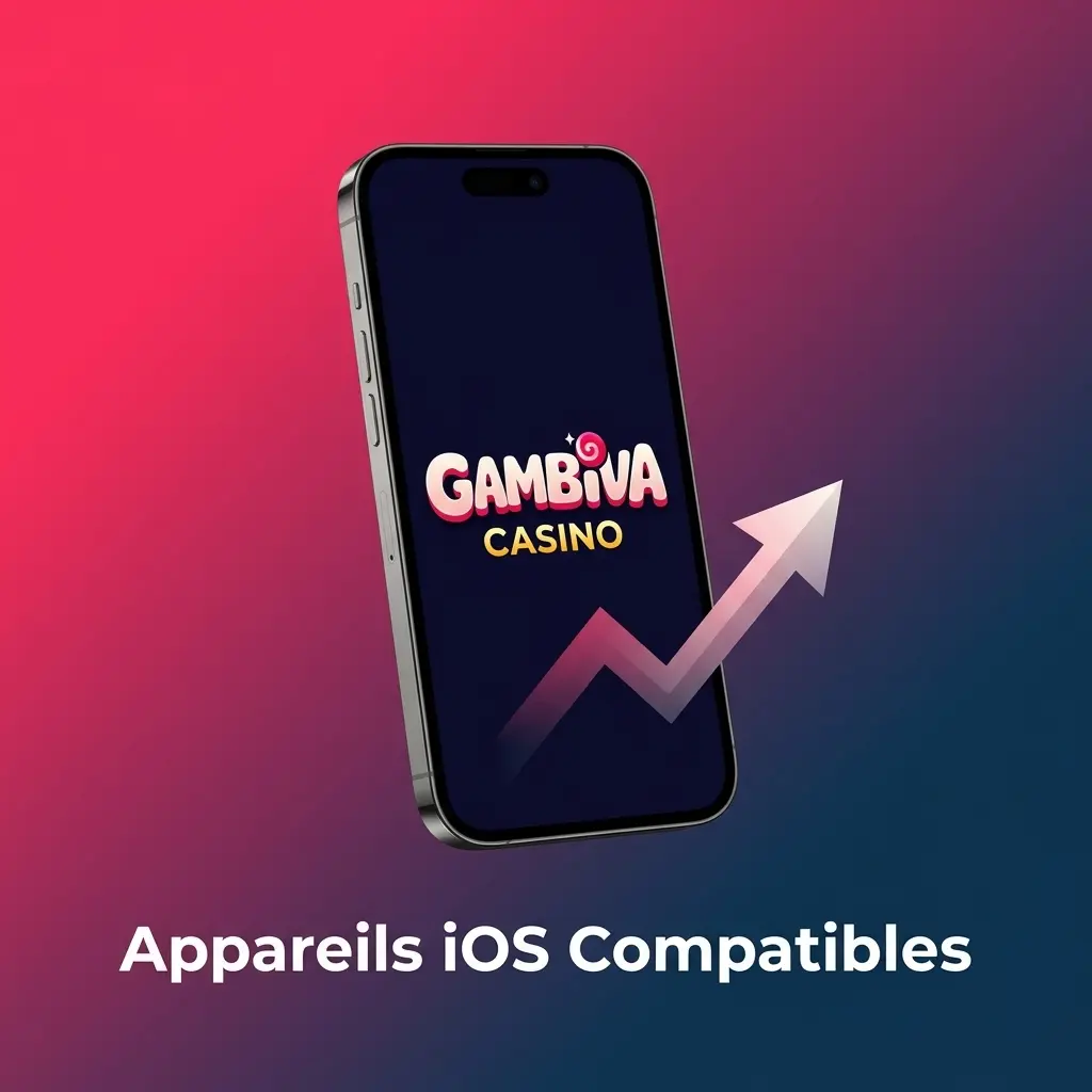 Appareils iOS compatibles avec l'application Gambiva, incluant iPhone X à 17 et iPad Air et Pro récents